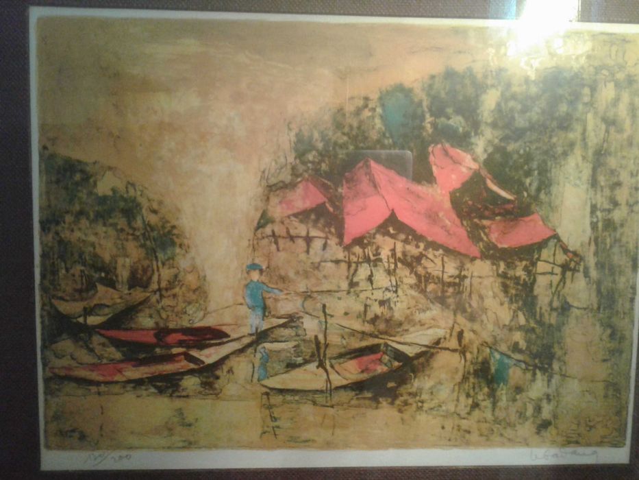 Quadro com litografia numerada e autografada