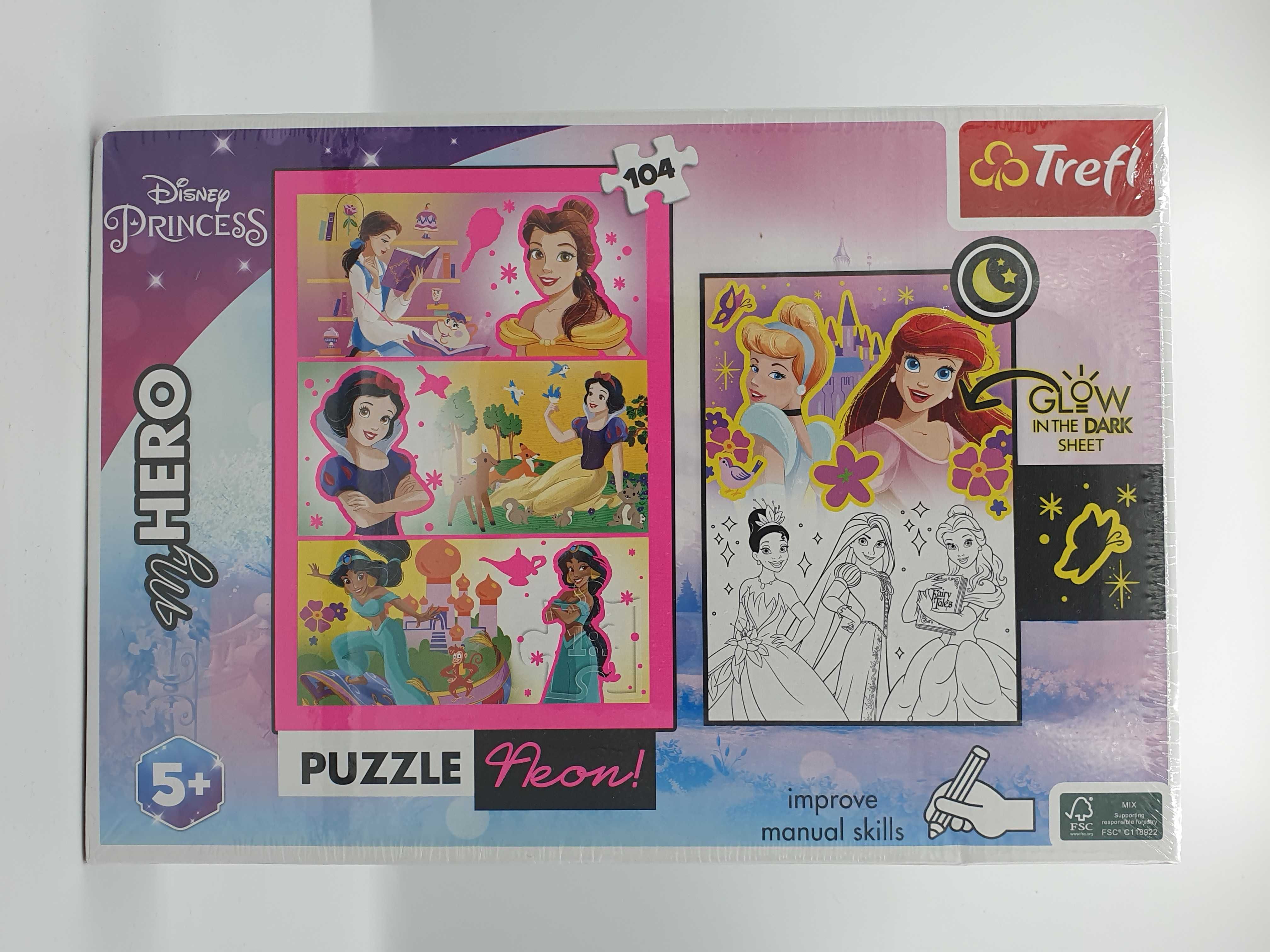 Puzzle Trefl neon 104 szt. Disney Princess 93397