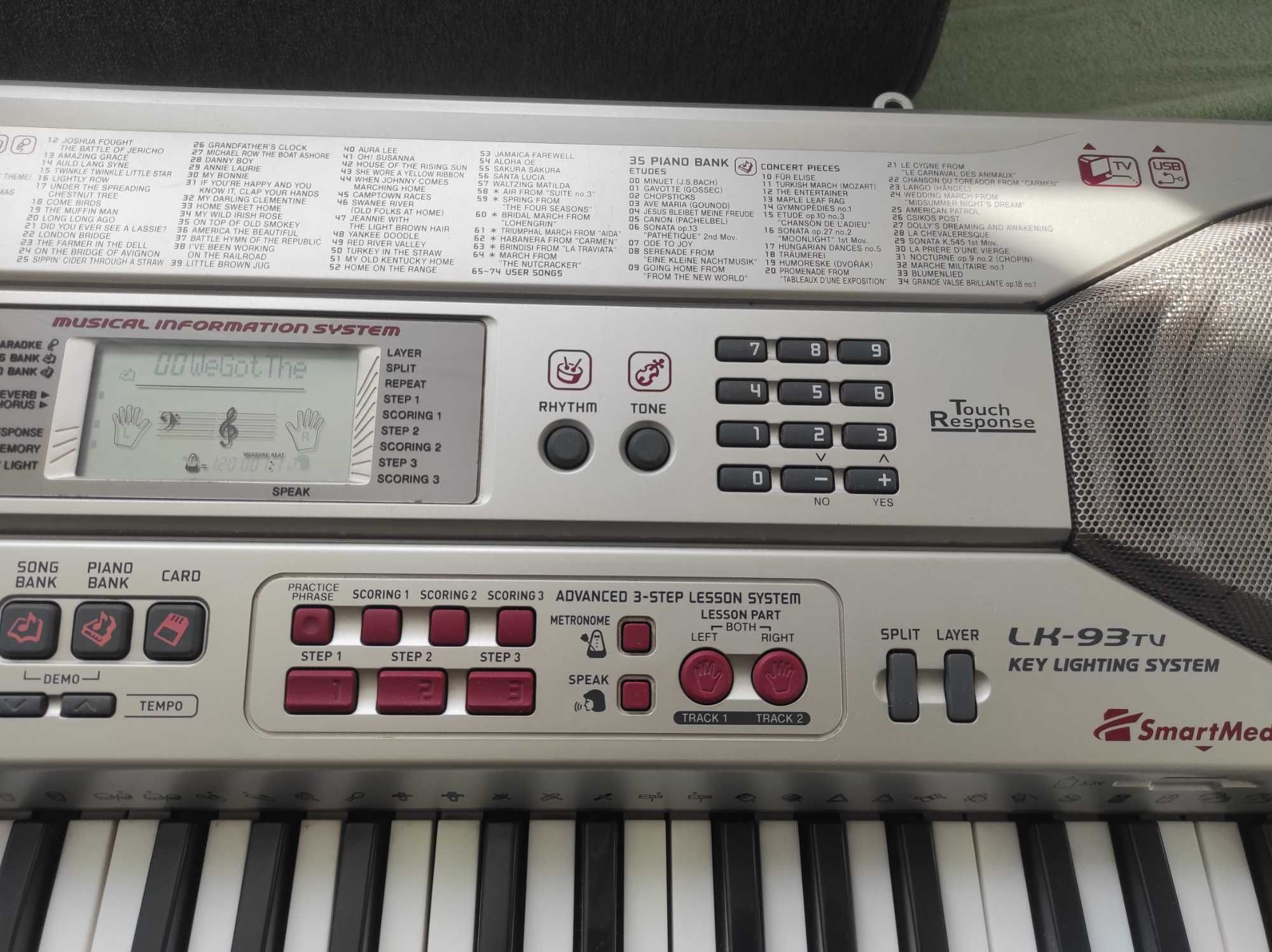 Keyboard CASIO LK-93 TV zadbany, RARTYAS, Twój Nauczyciel, podświetlan
