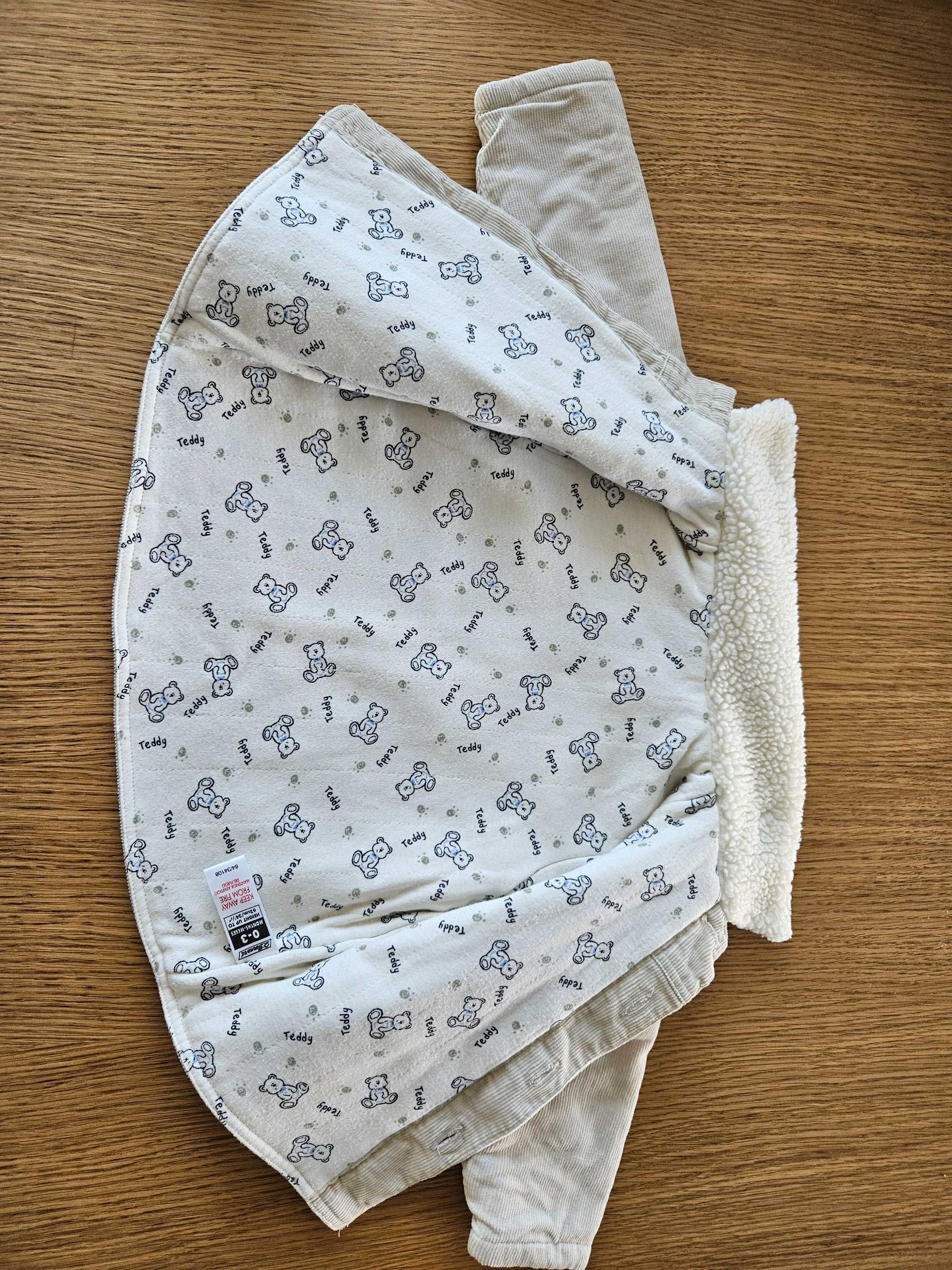 Kurtka przejsciowa 62 cm kremowa beżowa