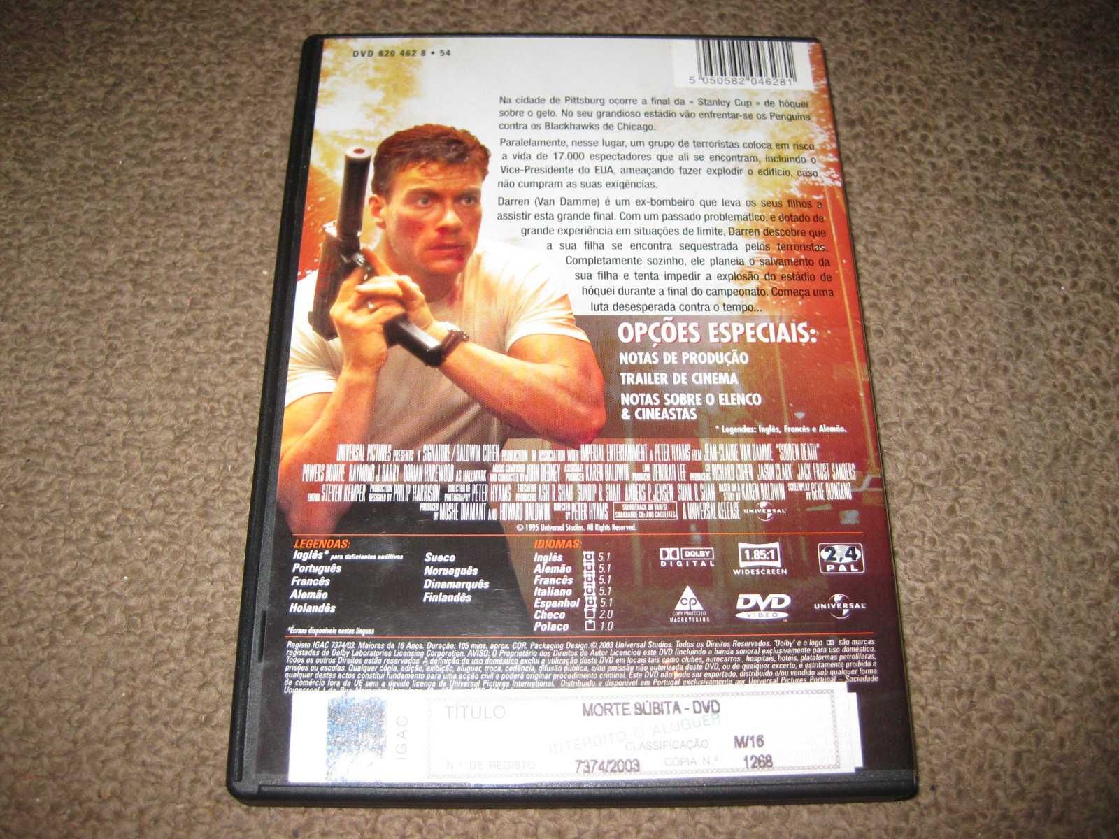 DVD "Morte Súbita" com Van Damme/Raro!