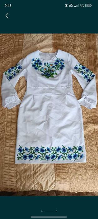 Біла вишита сукня, вишиванка ручної роботи