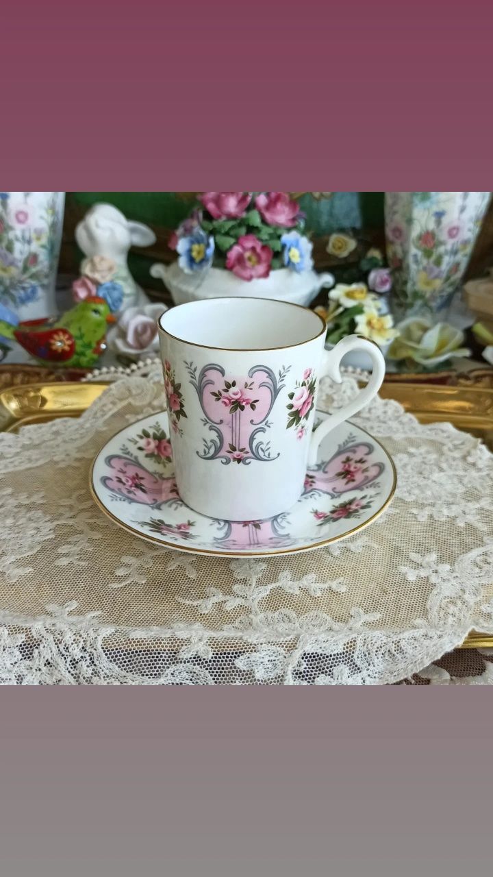 Кофейная пара фарфор винтаж чашка для кофе кавова пара антик