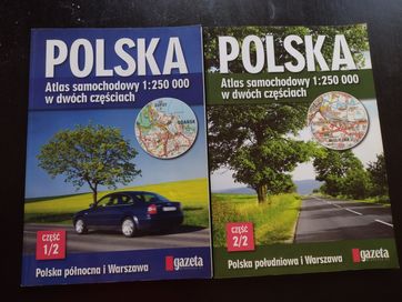 Atlas samochodowy Polska w dwóch częściach