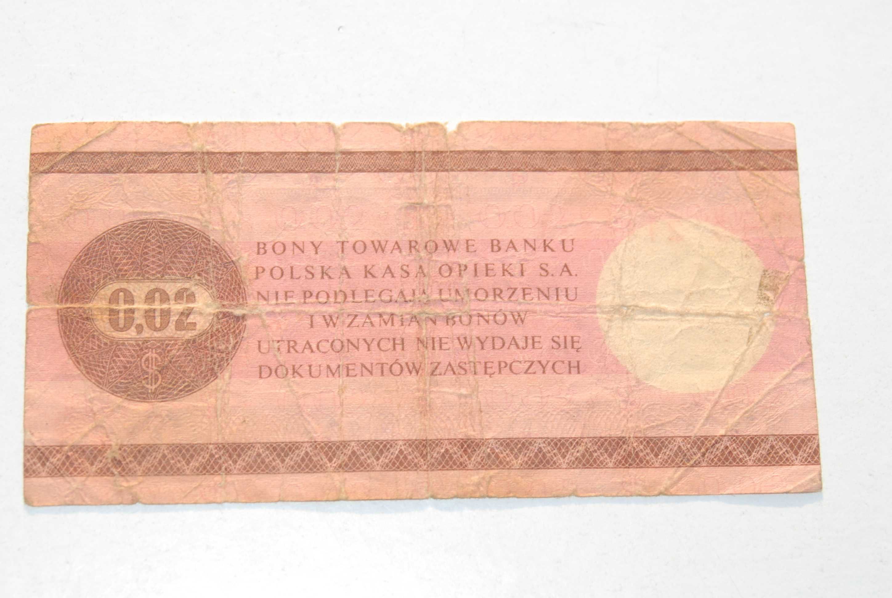 Stary Bon Towarowy Pko 2 centy Pewex 1979 antyk