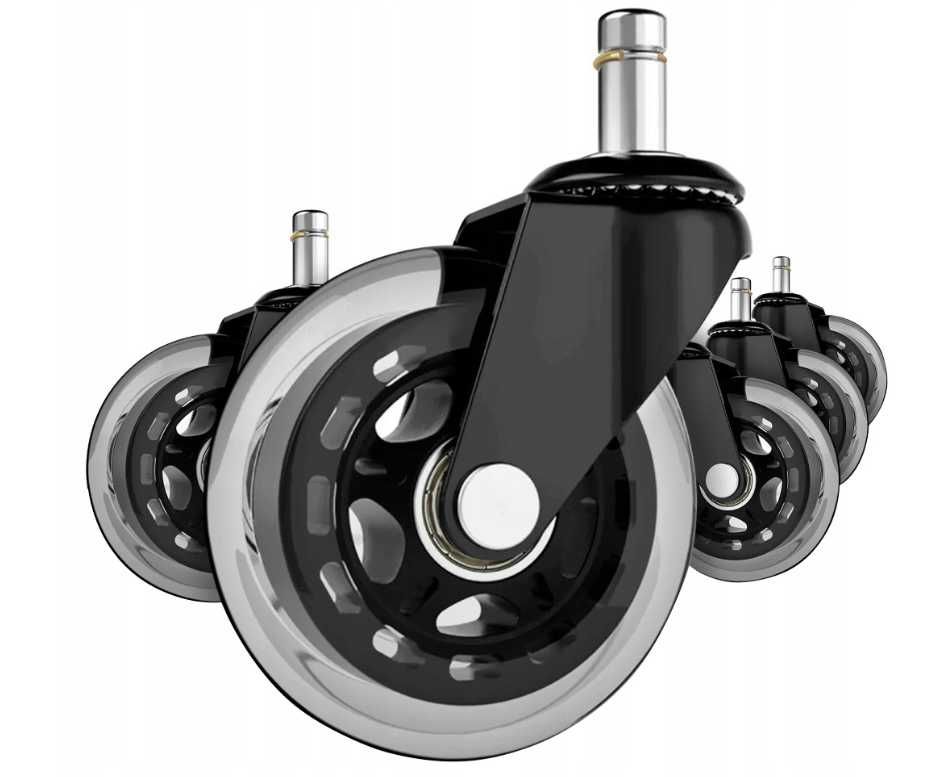 Nowoczesne Kółka Do Fotela 5szt Gumowe Kauczukowe (WYPRZEDAŻ)