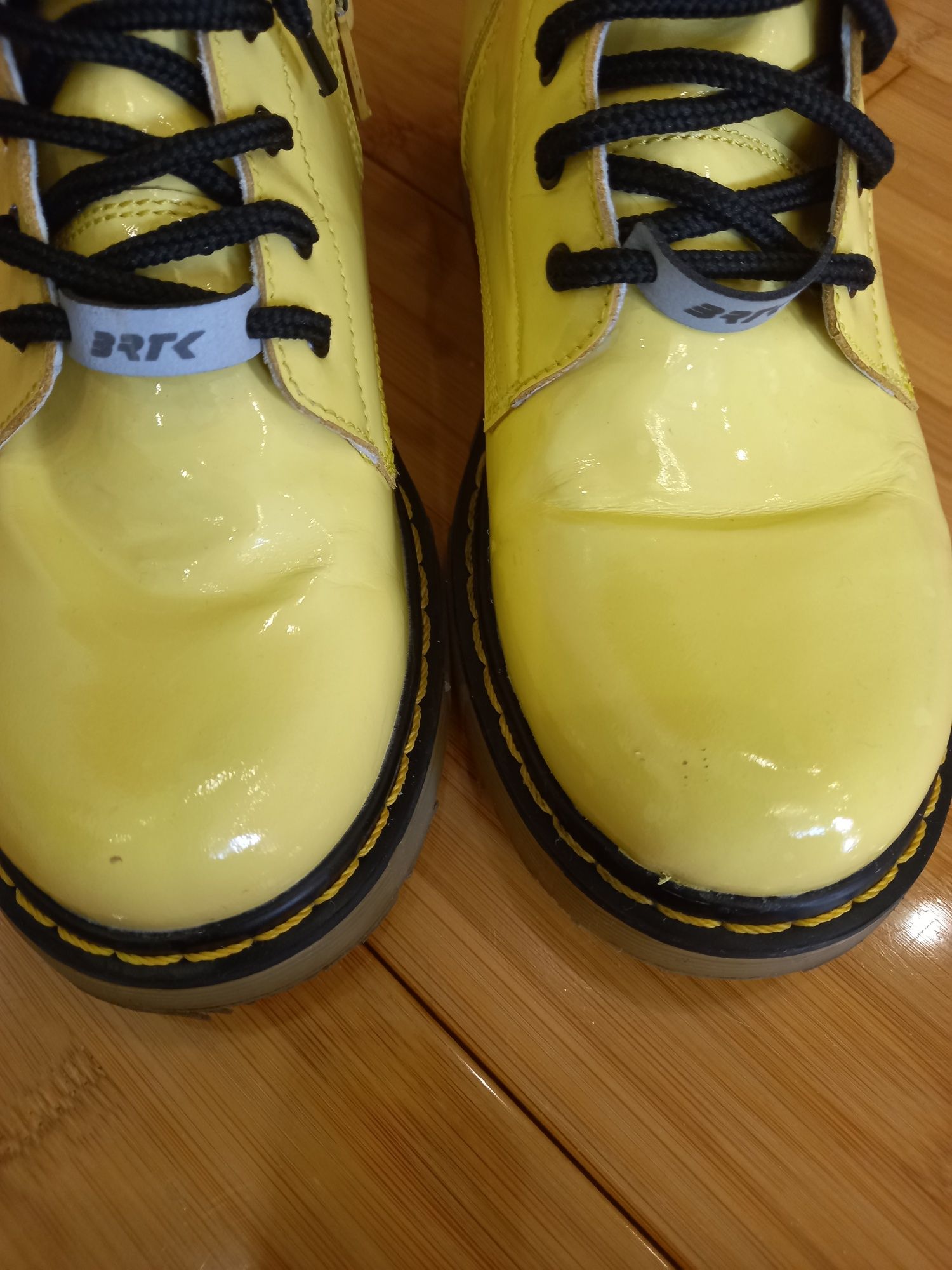 Ботинки чобітки Bartek шкіряні жовті 34 кожаные демисезонные
