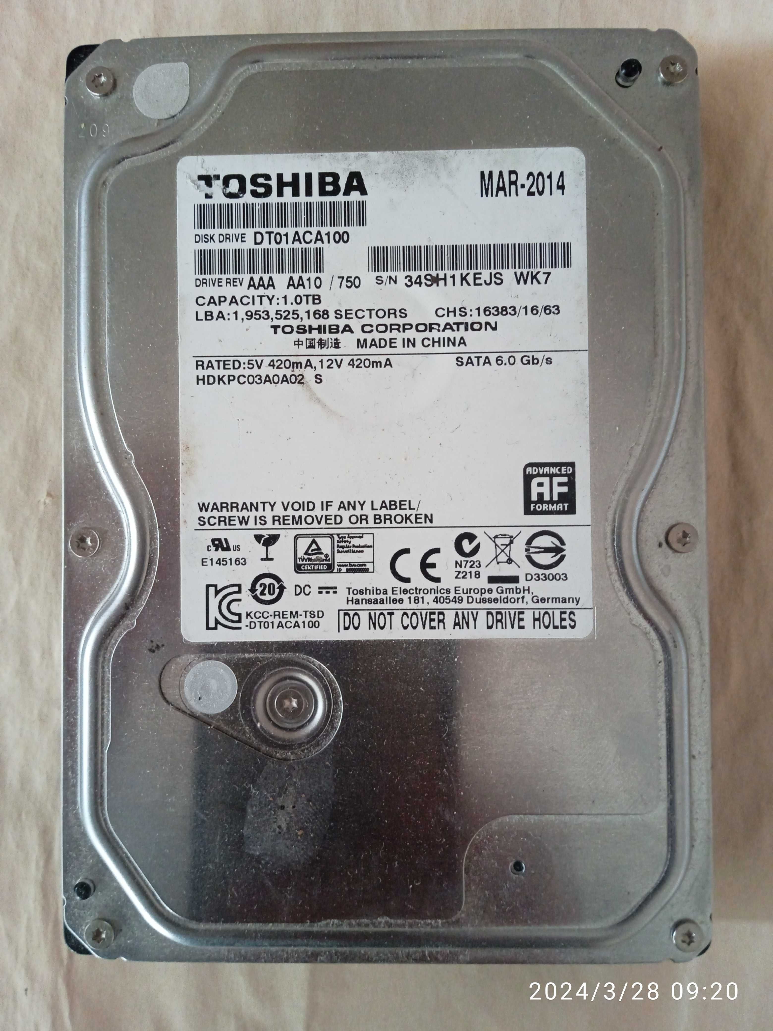 HDD Toshiba 3,5" 1Tb