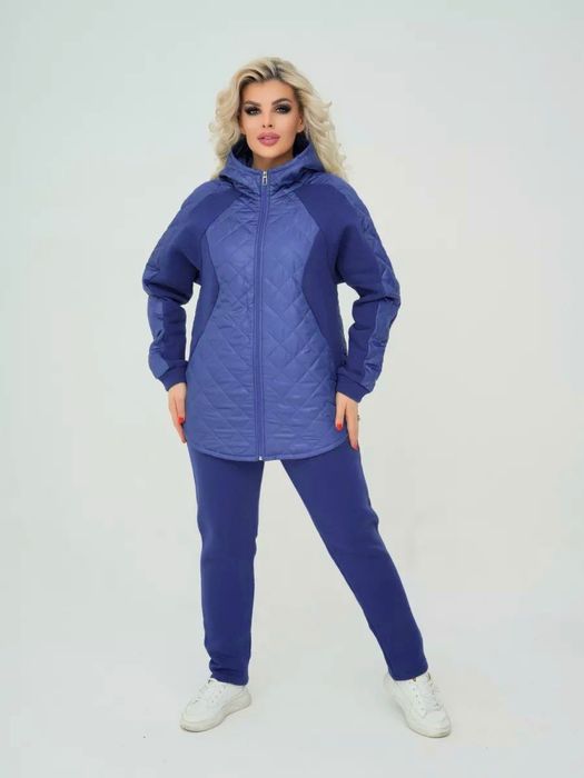Жіночий спортивний костюм куртка і штани на флісі 48-50 52-54 56-58 60