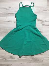 Piękna sukienka na ramiączkach zielona rozmiar XS/S