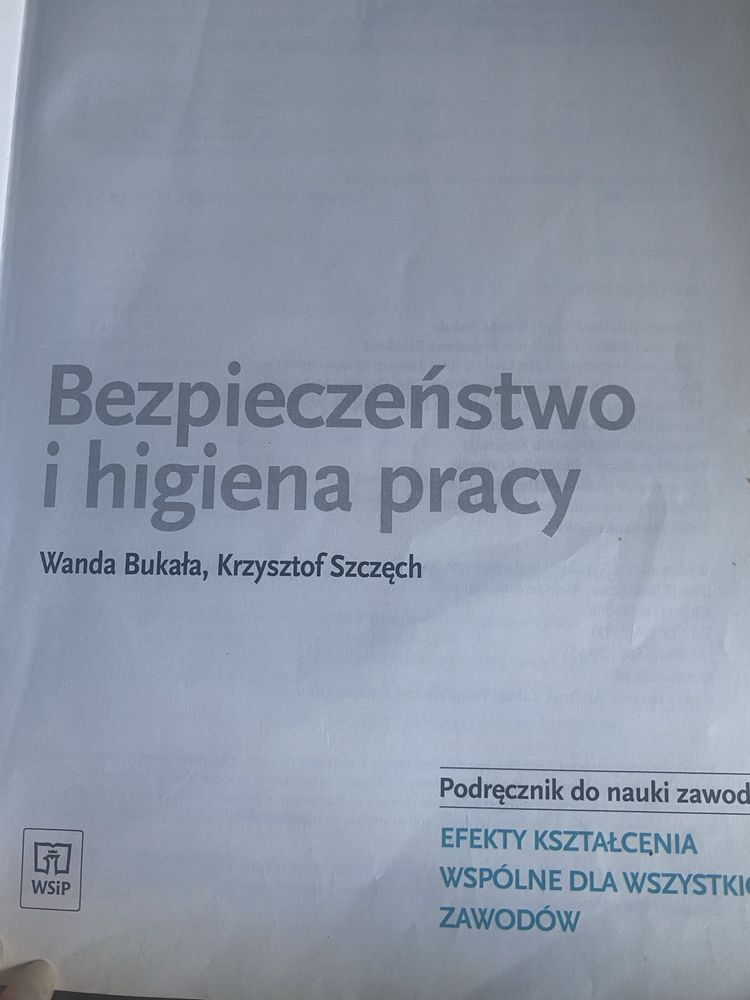 Książka ,,Bezpieczeństwo i higiena pracy’’ WSiP