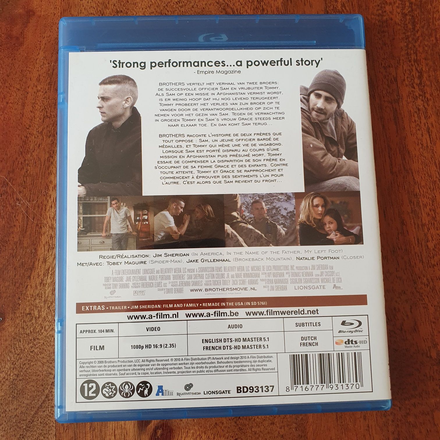 Bluray,Brothers,Bracia,Natalie Portman,Tobey Maguire,Jake Gyllenhaal