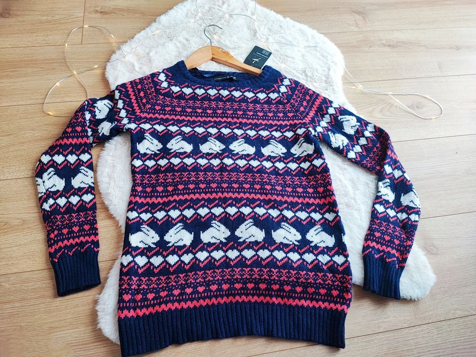 Nowy jakościowy sweterek damski XS wełna wiskoza z metką