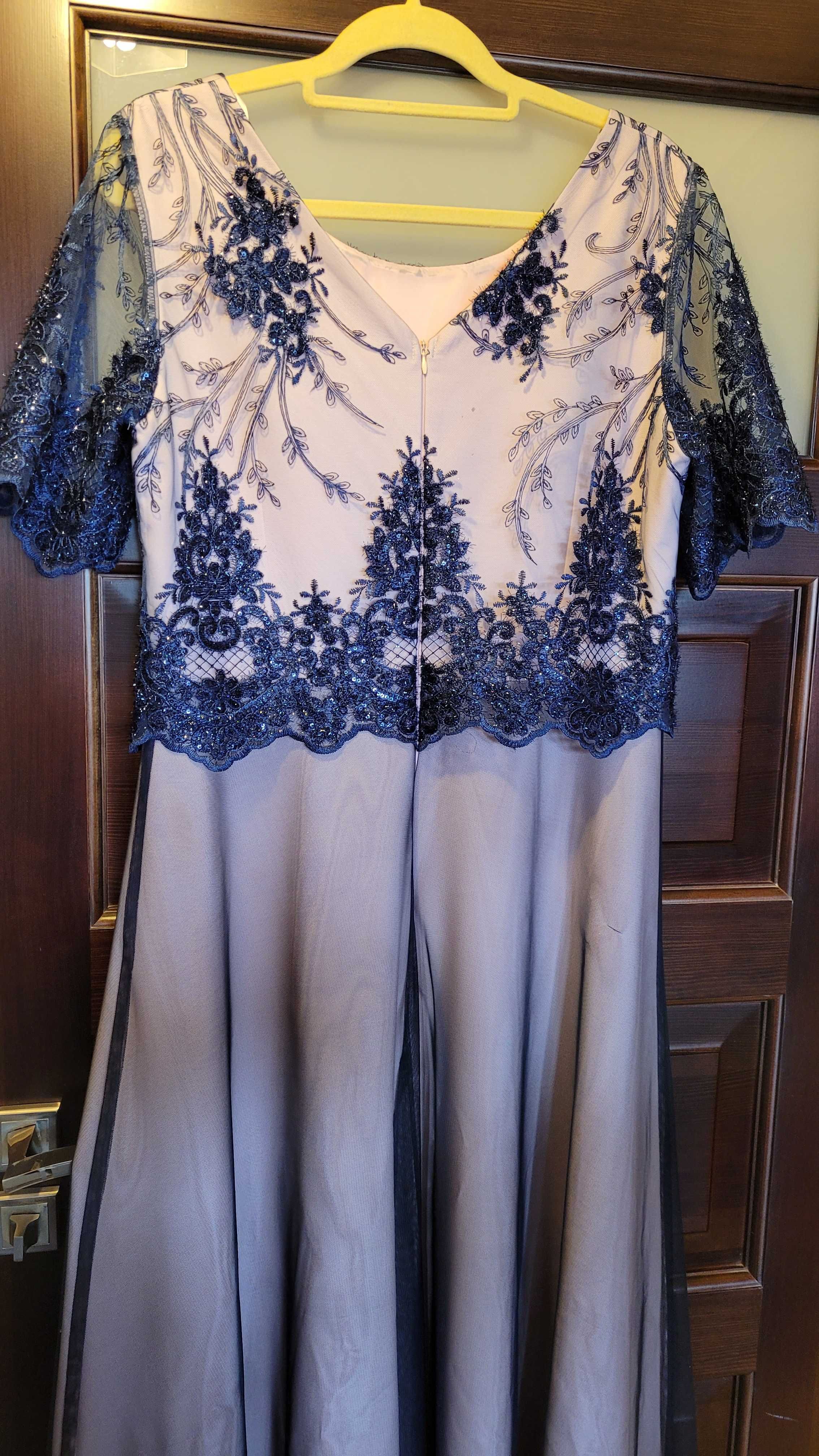 Elegancka sukienka fioletowa tiul 40 42 l xl