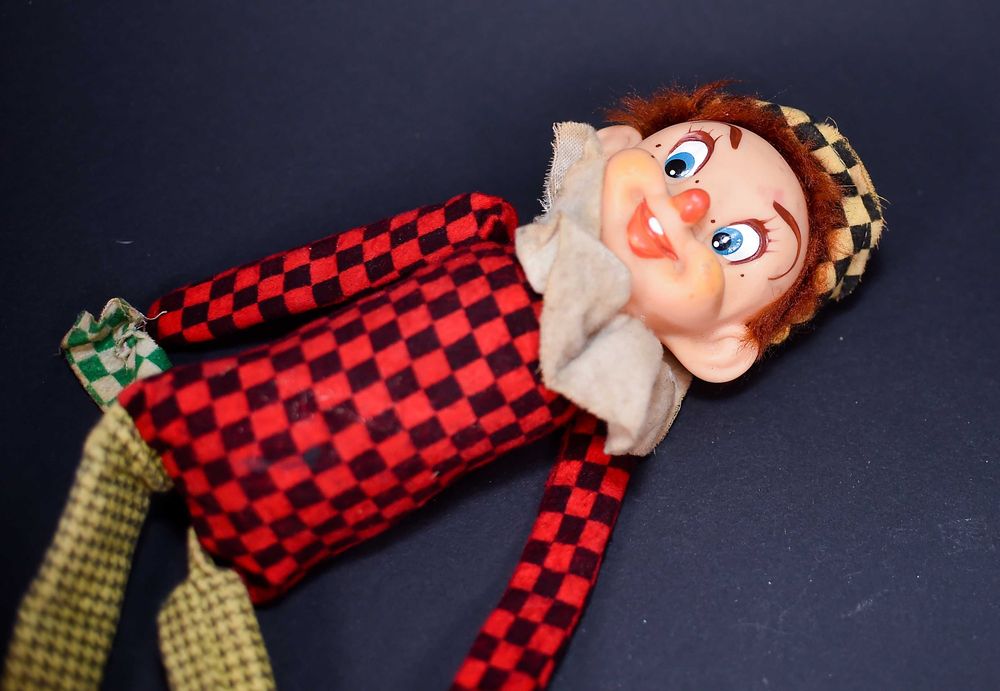 Kukiełka Maskotka Stara Francuska Cyrkowiec Klaun