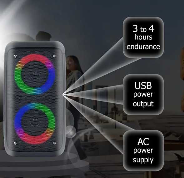 KTS-1266 boombox głośnik bezprzewodowy USB LED