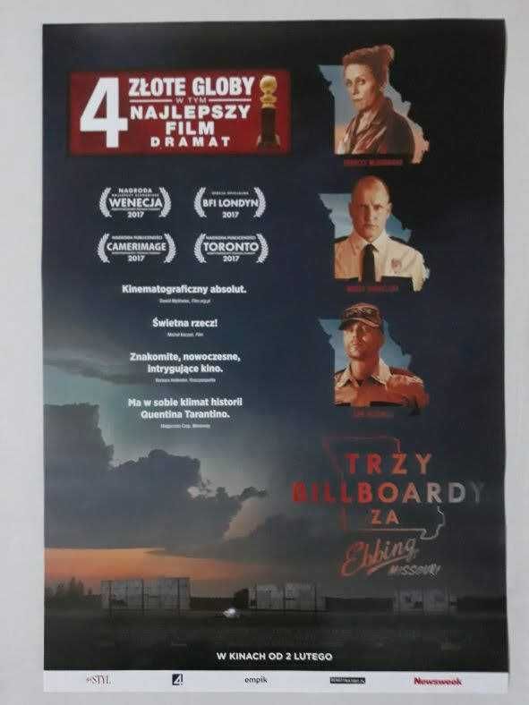 Plakat filmowy oryginalny - Trzy billboardy za Ebbing, Missouri