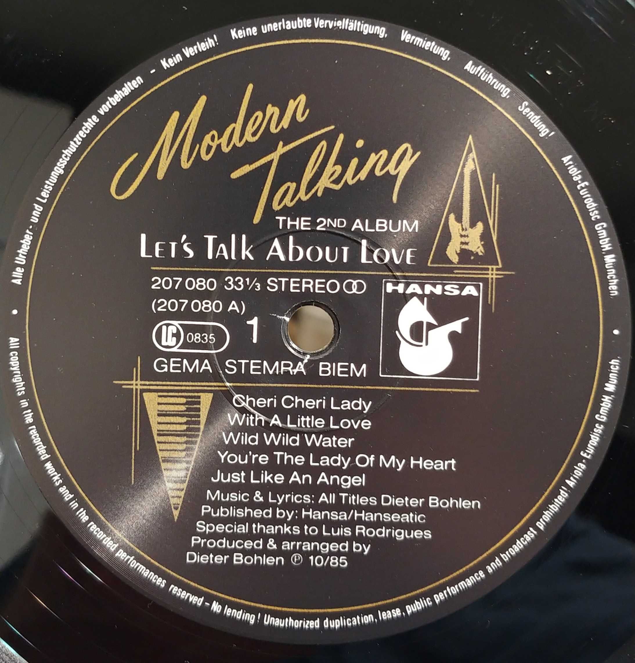 Modern Talking – Let's Talk About Love.  1 Press. Płyta winylowa .