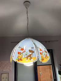 Lampa wiszaca szklany klosz dla dziecka Krol Lew