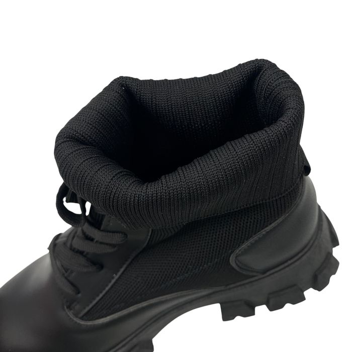 Buty botki bikery glany 38 czarne na platformie ze skarpetą wsuwane