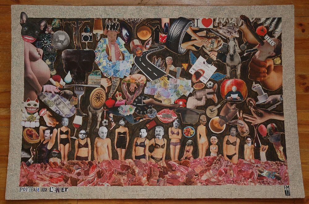 Quadro colagem sobre cartão