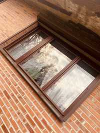 Okna drewniane plastikowe drewno braz 2,30