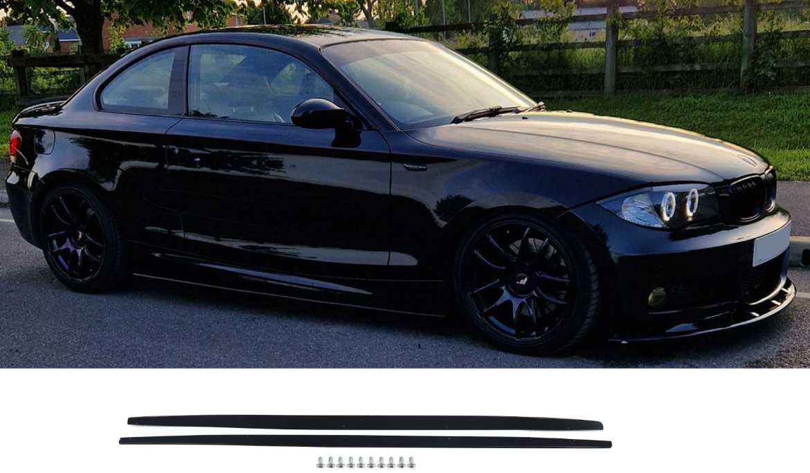 Dokładki Listwy Pod Progi BMW E82 CZARNY POŁYSK