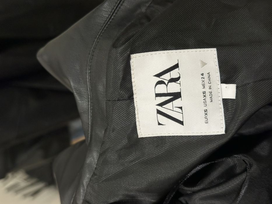 Шкіряний піджак чорний zara