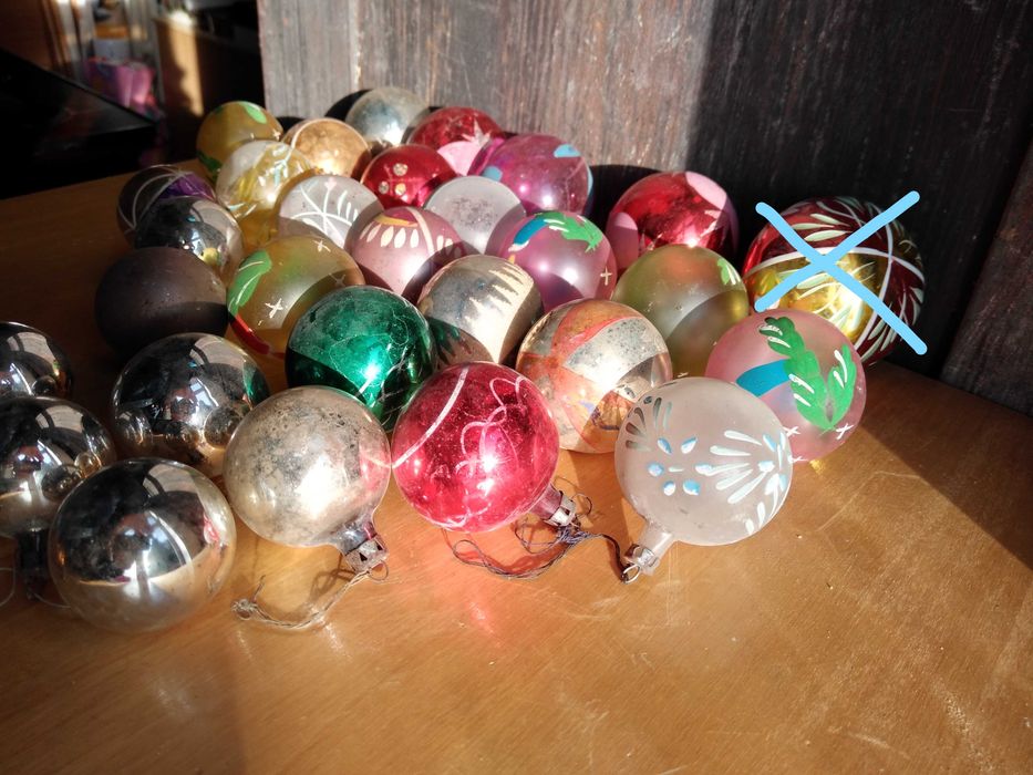 Stare bombki choinkowe duży zestaw 31 sztuk zabytek PRL