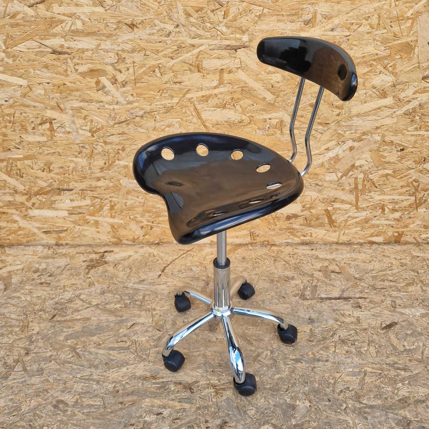 Fotel Krzesło kosmetyczne fryzjerskie dentystyczne obrotowe na kółkach