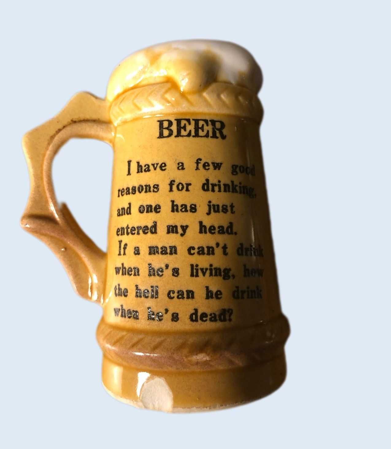 Saleiro raro Cerveja NY anos 70 em porcelana