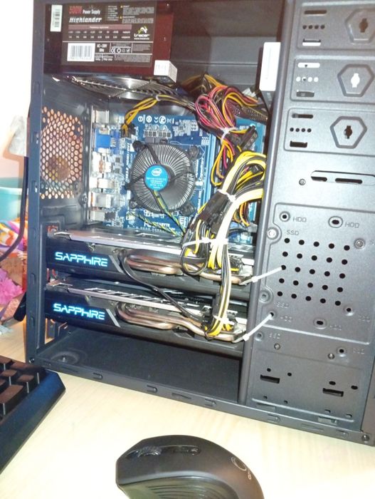 Komputer i5 12gb ram 2*rx570xt (8+8Gb vram)