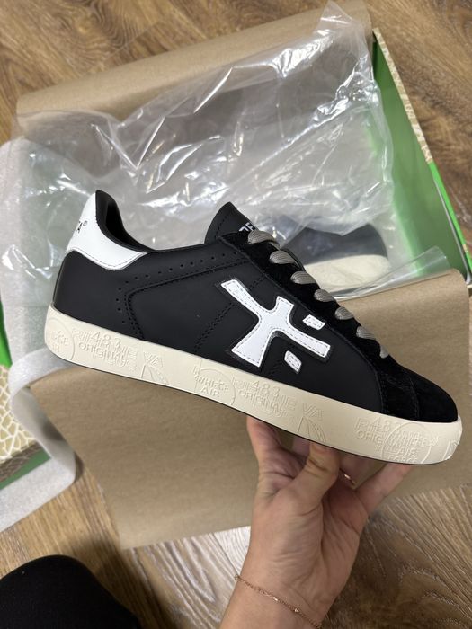 PREMIATA Чорні шкіряні кеди STEVEND 5439, 39 розмір