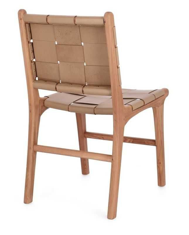 Krzesło Joanna Taupe Drewno + Skóra Bizzotto