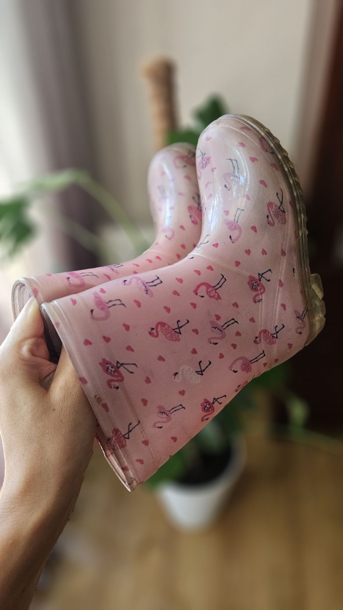 Kalosze dla dziewczynki we flamingi 27 rozowe