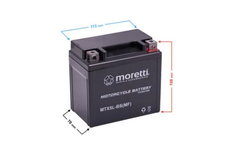 Akumulator żelowy 12V MTX5L BS AGM Moretti