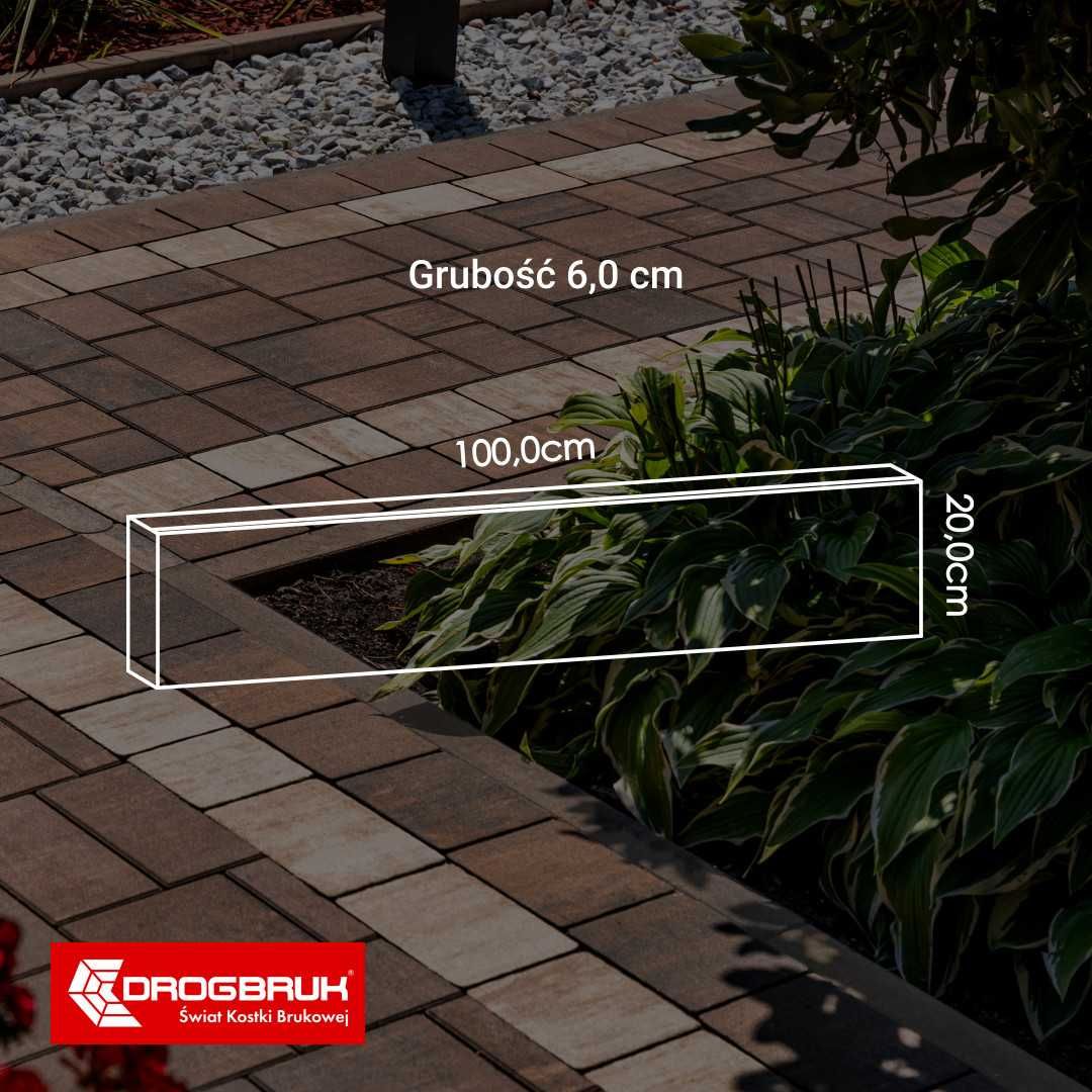 Obrzeże betonowe, krawężnik, opornik DROGBRUK 6x20x100 KOLOR MELANŻ