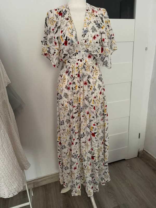 Długa sukienka maxi Laurella 36 S flower print w kwiaty wiskoza