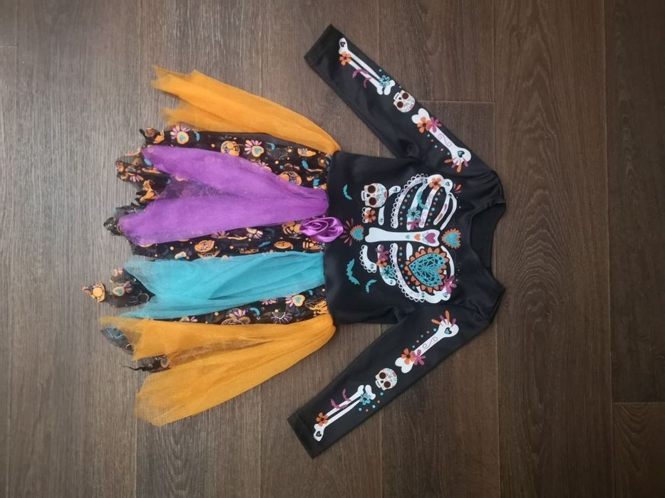 Карнавал маскарад костюм скелет сукня санта муерто 1,5-2  роки хеловін