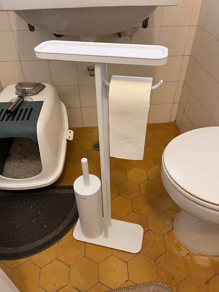 Conjunto de porta papel higiénico e piaçaba Brabantia