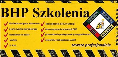 BHP szkolenia służba BHP obsługa BHP P.poż. FV23%