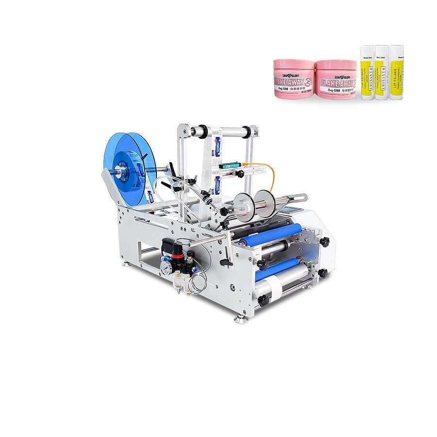 Máquina de rotulagem semiautomática para latas de garrafas redondas