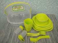 Набір посуду для пікніку барбекю пластик пластмасовий посуд
