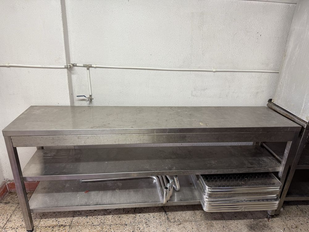 Bancada inox tripla