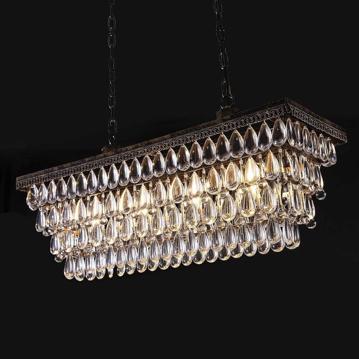 Kryształowy żyrandol w stylu vintage retro 76 cm lampa wisząca Wellmet