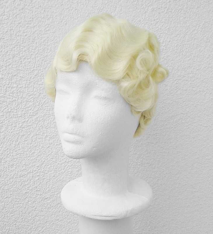 Blond falowana krótka peruka sufrażystka lata 20ste wig cosplay fale
