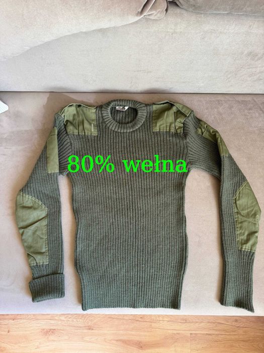 Sweter męski wojskowy, mundurowy norweski 80% wełna r. L-idealny stan.