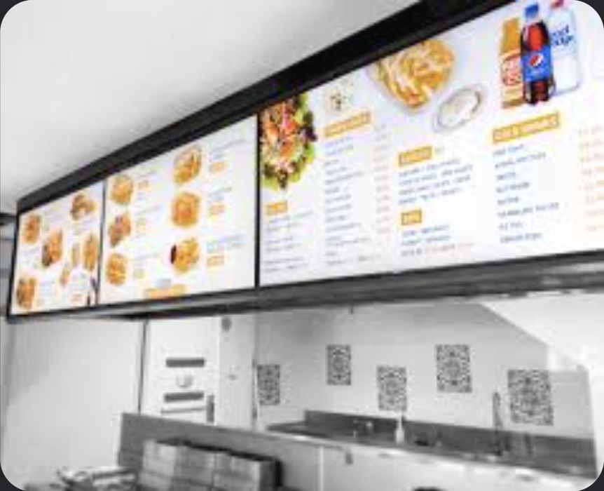 Menu board led snack bar/restaurante