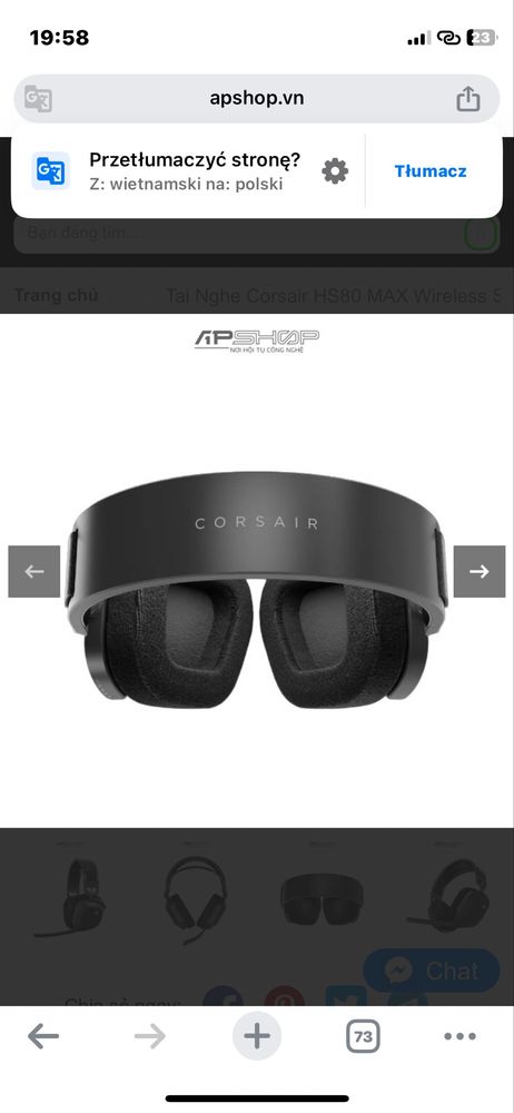 Gamingowy zestaw słuchawkowy HS80 MAX WIRELESS