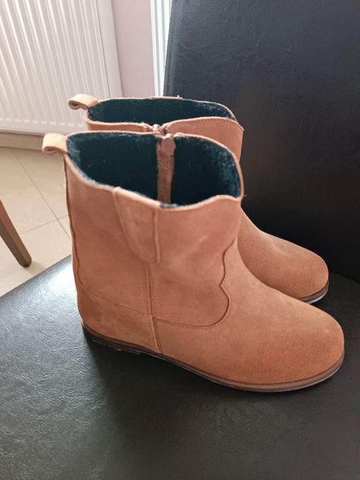 Botki skórzane Puccini  z ukrytym koturnem